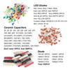 Spacnana 1500PCS Electronic Parts, Resistors, Capacitors, LED Diodes, Electronic Kit