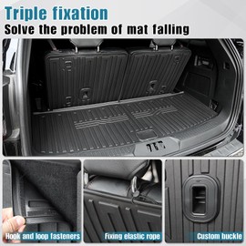 JOULARISE Cargo Mat with Backrest Mats for 2020-2024 2025 Ford Explorer Accessories, All Weather TPE Protectors Cargo Liner Seat Back Covers Active/ST Line/ST/Platinum(Cargo Mat with Backrest Mats)