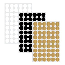Screw Hole Covers Stickers,3 Colors Self-Adhesive Screw Covers Caps,3 Sheets 162 Pcs 21 mm Wood Stickers for Furniture Cabinets Desk (Wood Color,White,Black)