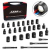 AKM TOOL 1/4 Inch Drive Magnetic Impact Socket Set, 28-Piece