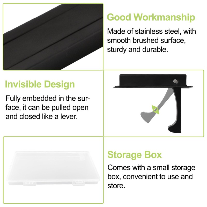 UFURMATE Flush Mount Door Pull, 2 Pieces 304 Stainless Steel