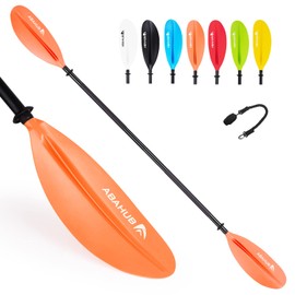 Abahub 1 x Kayak Paddles, 90.5 Inches Kayaking Oars for Boating, Canoeing with Extra Paddle Leash, Aluminum Alloy Shaft Orange Plastic Blades