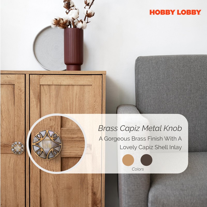 Brass Capiz Metal Knob – Premium Decorative Knobs for Cabinets