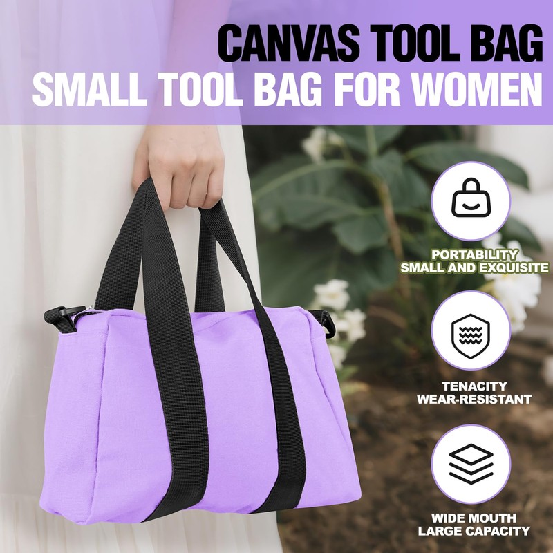 Small Tool Bag, Canvas Tool Storage Bag, Large Capacity Multipurpose