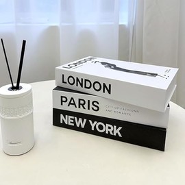Mesa de centro de libros decorativos para decoración del hogar, 3 libros falsos para decoración, estantería estética para sala de estar, oficina, recámara negro