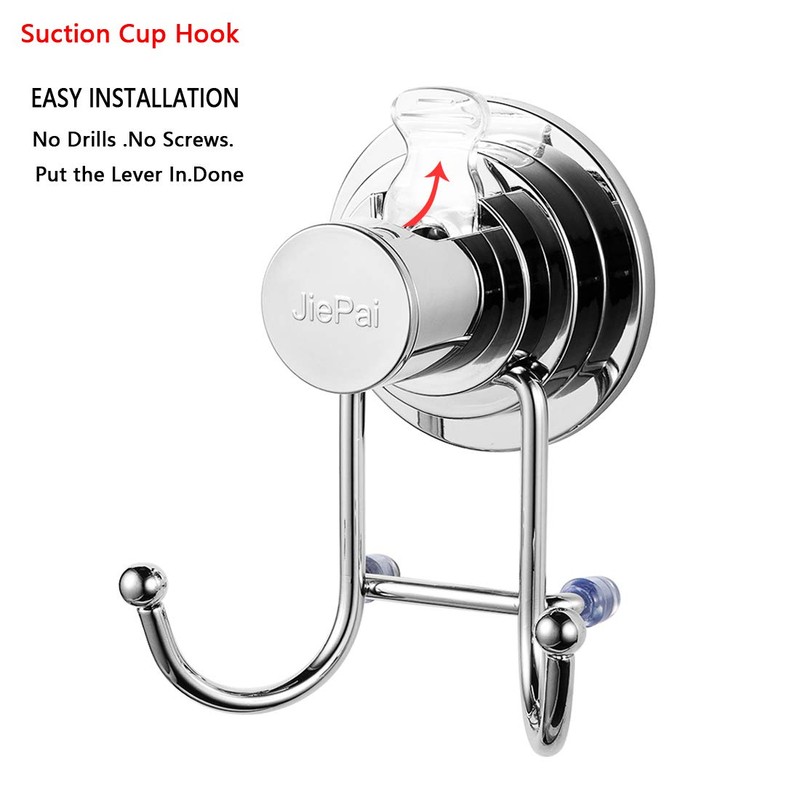 JiePai Suction Cup Towel Hooks,Shower Towel Holder for Bathroom,Suction Shower