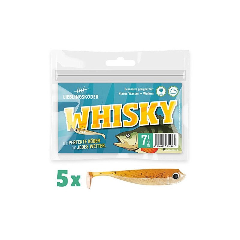 Lieblingsköder, 5 Rubber Fish for Zander Fishing, 7.5 cm, Zander