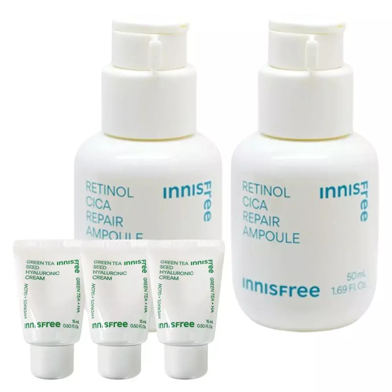 Innisfree 이니스프리 레티놀 시카 흔적 앰플 대용량 50ml+50ml+히알루론산15mlx3개 Innisfree Retinol