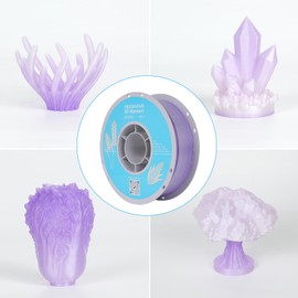 TECSONAR TECSONAR Crystal Rainbow PLA 3D Printer Filament, 1KG Spool(2.2lbs) 1.75mm PLA Fast Color Change 3D Printing Material,Gradient Filament for Most FDM 3D Printers,White Purple