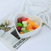 WAIT FLY Heart Shaped White Ceramic Bowls for Salad Soup