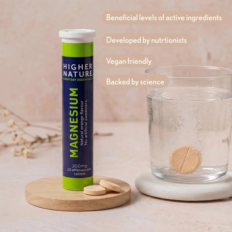 Higher Nature Magnesium Effervescent Tablets - 60 Magnesium Tablets