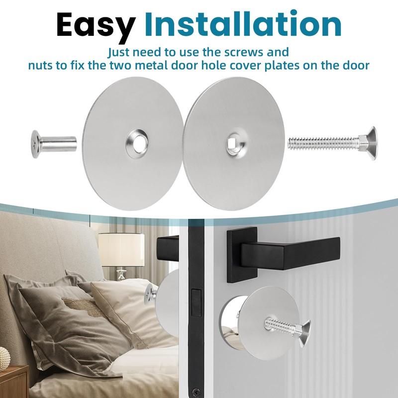 Door Knob Hole Cover Plate, 1 Pack 2-5/8" Diameter Round