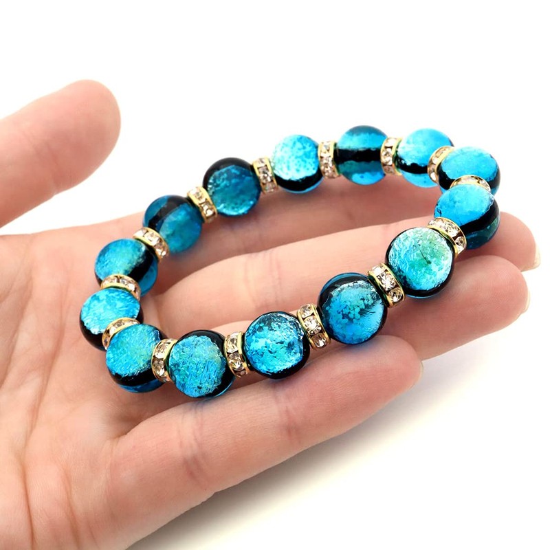 Shiny Firefly Glass Bracelet Hateruma Blue Glitter Men's Women's Okinawa