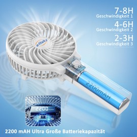 efluky Handheld Fan White