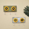 Wood Painting Decoration Wrought Iron Sun Flower Combination Painting Living