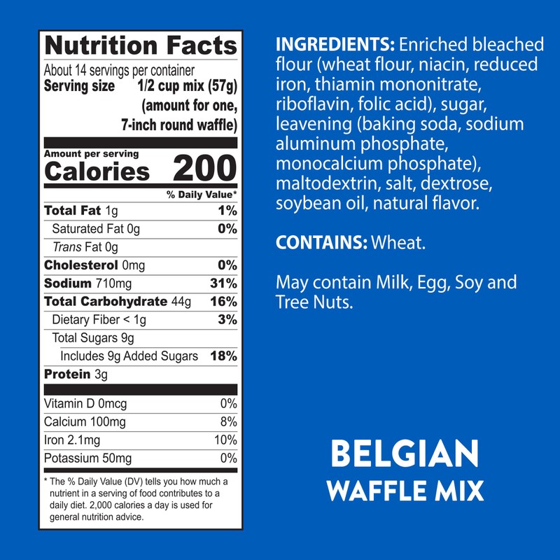 Krusteaz Light and Crispy Belgian Waffle Mix, 28 oz Box