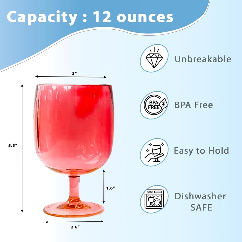 Lily's Home 12 oz Set of 8 Colors Unbreakable Poolside