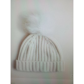 J.Crew Beanie: pom-pom beanie Ivory New with Tag
