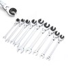 Anbull Ratcheting Combination Wrench with Open Flex head, 6PCS SAE