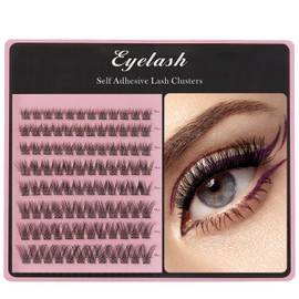 Perfect Key Self Adhensive Lash Clusters Wispy Pre Glued Eyelash Clusters D Curl No Glue Needed Cluster Eyelash Extensions 8-16mm 96 Pcs