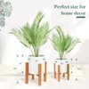 Chonsun 2-Piece White Metal Planter Set with Wood Stand, Indoor