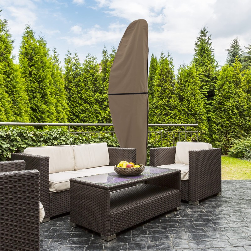 Pure Garden Offset Outdoor Umbrella Cover - Heavy-Duty Waterproof Protection