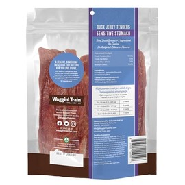 Waggin' Train Duck Jerky Dog Treats for Dogs with Sensitive Stomachs, Made with 100% Real Duck Breasts, Three All-Natural Ingredients, High Protein Dog Treat, Easily Digestible for Dogs, 36 oz. Pouch