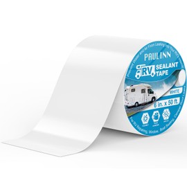 PAULINN RV Roof Sealant Tape, 6 Inch X 50 Foot Natural White Roofing Repair Tape, UV & Weatherproof Roof Seal Tape for RV Camper Trailer Boat Sealing Leak Repair