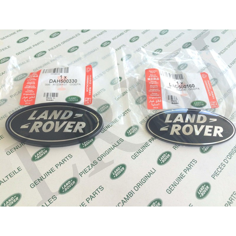Land Rover About Oval Badges Black ON Silver -New Genuine
