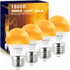 ZEQIDOU Amber Sleep Light Bulbs Dimmable, Blue Light Blocking, A15