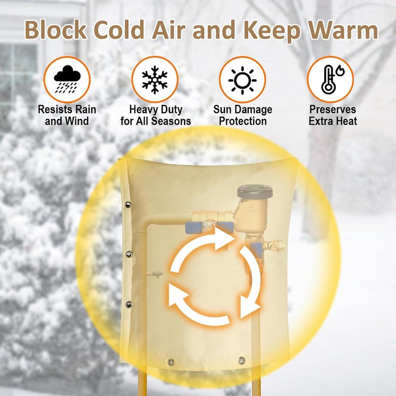Backflow Preventer Cover, Insulation Cover Suitable for Backflow Preventer, Pipe