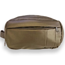 Beyond Happy Brown Waterproof Toiletry & Wash Bag: 3 Zipped Compartments - Women's Makeup Bag, Unisex Cosmetics Case