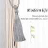 VEGCOO Curtain Tiebacks, 2 Pack Handmade Woven Rope Tassel Tie
