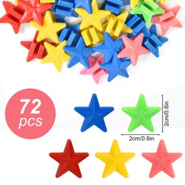 Daelesr Pack of 72 Colourful Bicycle Spoke Beads, Stars Bicycle Spoke Decoration, Bicycle Spokes Bicycle Accessories, Bicycle Spoke Clips Beads, Plastic Clip Spoke Reflectors Bicycle Children