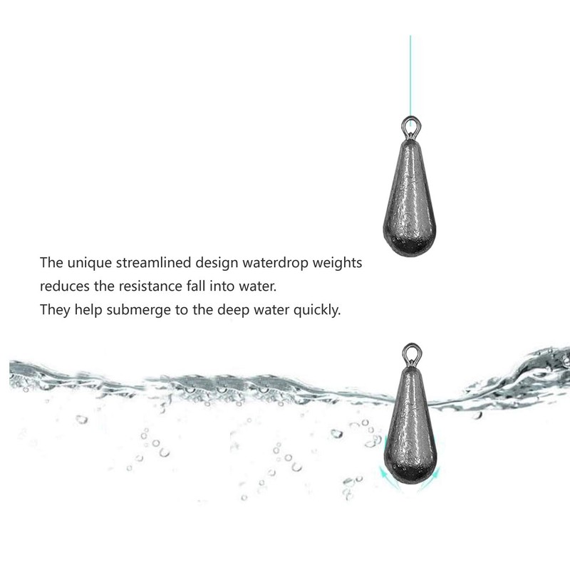 TaoTaoChong Fishing Weights Inline Iron Casting Swivel Raindrop Sinkers 60g