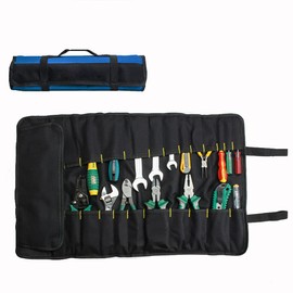 Lichi Tool Roll Bag, 37 Pocket Tool Bags, Multi-Purpose Tool Roll-Up Bag, Tool Wrap Roll Organiser, Screwdriver Wrench Tool Storage, Blue