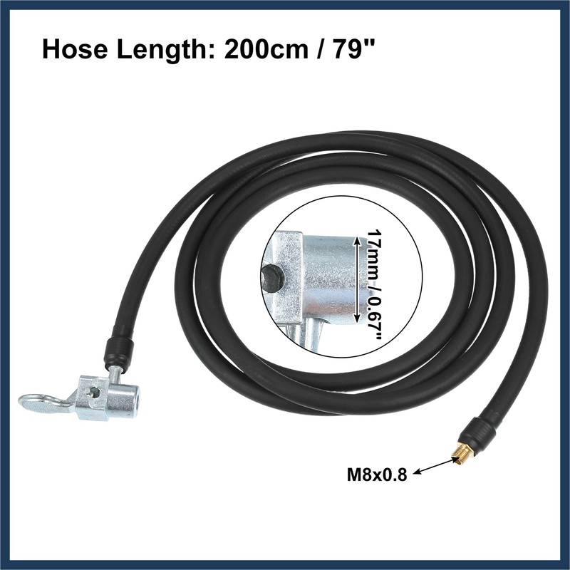 INFINAUTO 200cm 79" Car Tire Air Inflator Extension Hose Quick