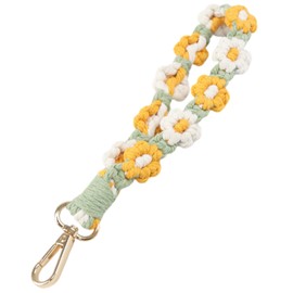 KGDUYC 1PC Green Keychain Ribbon Braided Keychain Short Keychain Gift for Girls, yellow