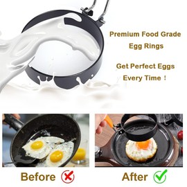 Yubng 3.5 inch Egg Rings for Frying Eggs,4 Pack Non-Stick Egg Patty Maker, Pancake Mold for Indoor Camping Breakfast Sandwiches Egg Mcmuffins (4 pack, 3.5inch)