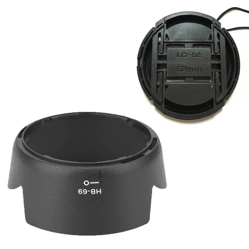 Lens Hood HB-69 and 52mm Lens Cap Compatible for Nikon