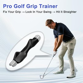 Golf Grip Trainer, Grip Trainer for Golf Clubs - Right Hand Golf Training Aid with Ergonomic Design, Corrects Golf Grip Posture and Improves Swing Accuracy, gray