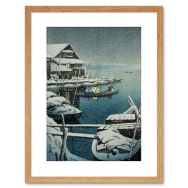 PAINTING SNOW LAKE Muka Ijima Kawase Hasui Japan Framed Print F97X3158