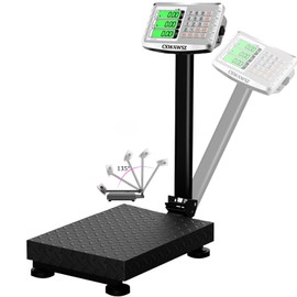 CXWAWSZ Commercial 660 lb Electronic Platform Scale with LB/KG Industrial Floor Scale Stainless Steel High-Definition LCD Display,Digital Heavy Duty Luggage Package Price Computing Postal Shipping