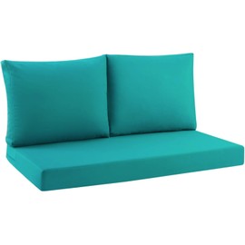 idee-home Outdoor Loveseat Cushions for Patio Furniture, Patio Love Seat Sofa Cushions for Porch Garden Chair, 46" x 26"