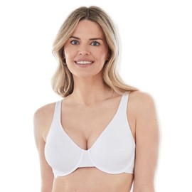 Bestform Womens Women's Casual Value Cotton Stretch Underwire Minimizer Bra, White, 38DD US