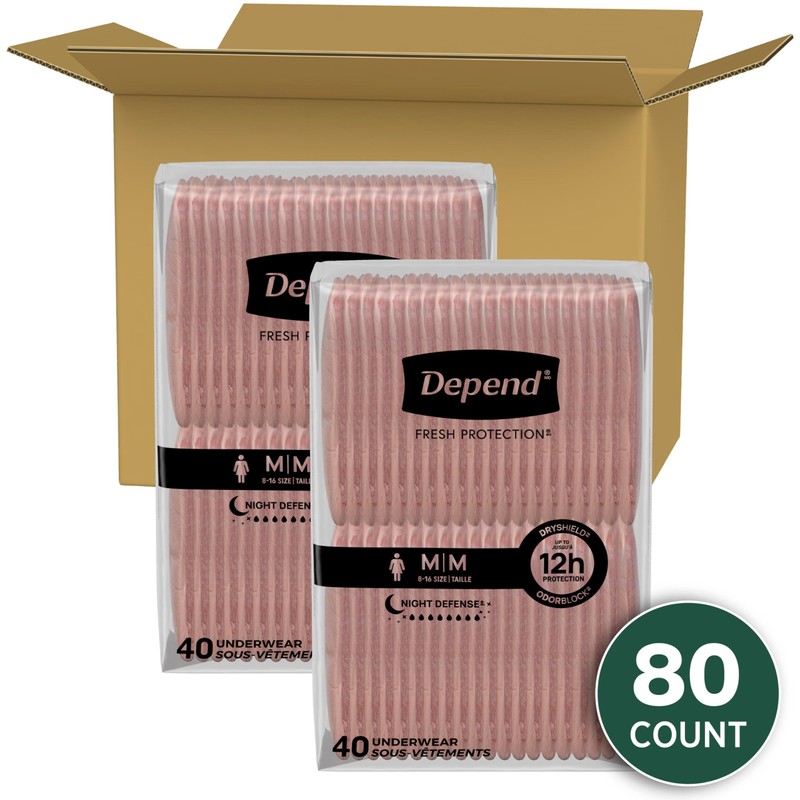 Depend Night Defense Adult Diapers, Incontinence & Postpartum Bladder Leak