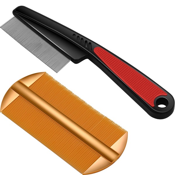 2 Pcs Flea Comb,Pet Comb for Dogs and Cats Dematting