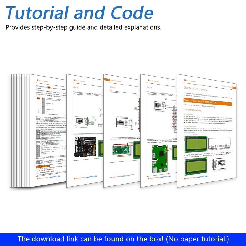 Freenove I2C IIC LCD 2004 Module (2 Pack), TWI Serial