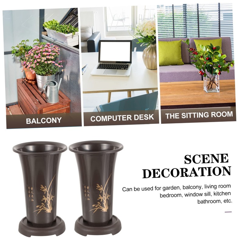 DOITOOL 2-Pack Ceramic Orchid Pots Terracotta Planting Pots for Home