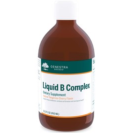 Genestra Brands Liquid B Complex | Broad Spectrum B-Vitamin Complex to Support Energy Metabolism, Red Blood Cell Formation, and Neurological Health | 15.2 fl. oz. | Natural Tangerine-Cherry Flavor